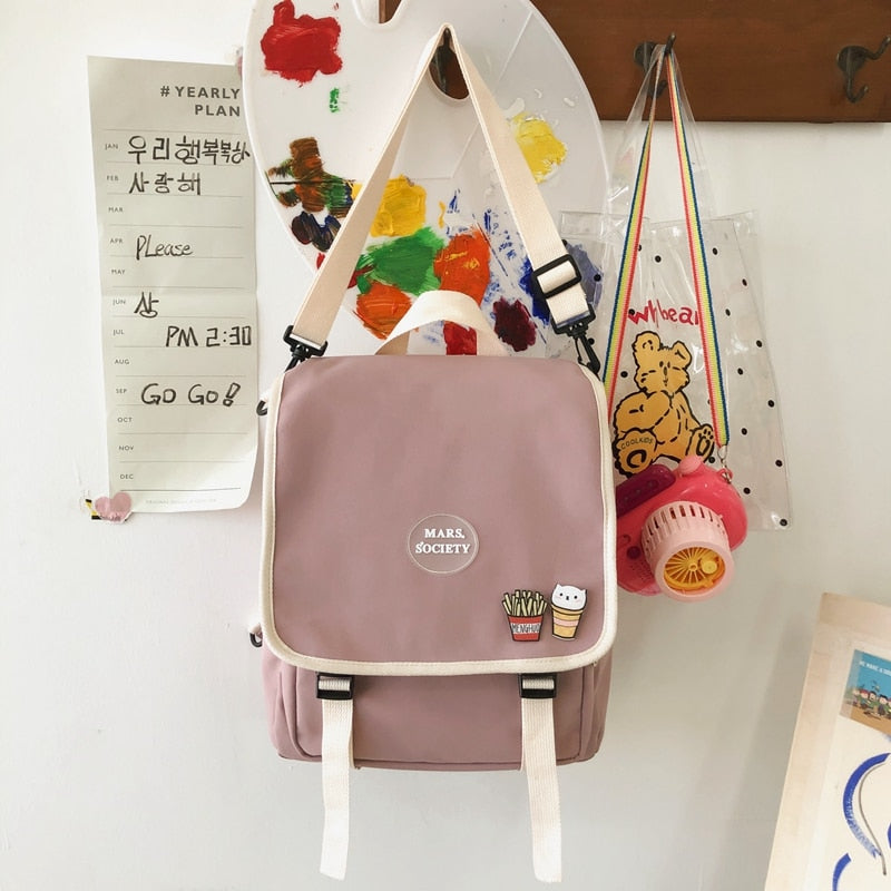 New Multi-function Waterproof Nylon Women Backpack Female Insert Buckle Portable Travel Bag Teenage Girls Small Schoolbag