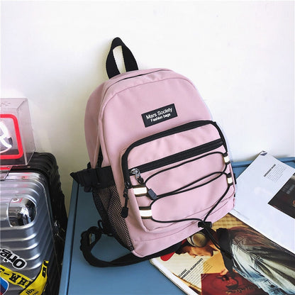 New Unisex Waterproof Nylon Small Backpack Reflective Leisure Multi-function Women Backpack Men Drawstring Mini Schoolbag