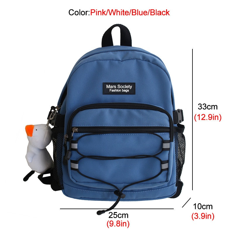 New Unisex Waterproof Nylon Small Backpack Reflective Leisure Multi-function Women Backpack Men Drawstring Mini Schoolbag