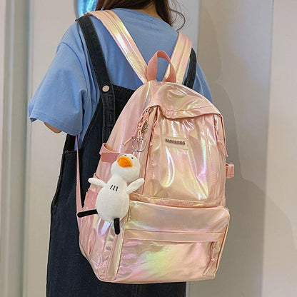 New Waterproof Coated Oxford Backpack Women Colorful Multi-pocket Book Bag College Girls Lovely Schoolbag Fashion Bagpack