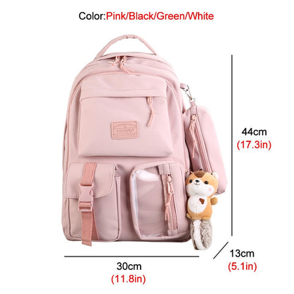 New Waterproof Nylon Backpack Men and Women Large Capacity Multi-pocket Travel Bag College Couples Schoolbag Book Mochila