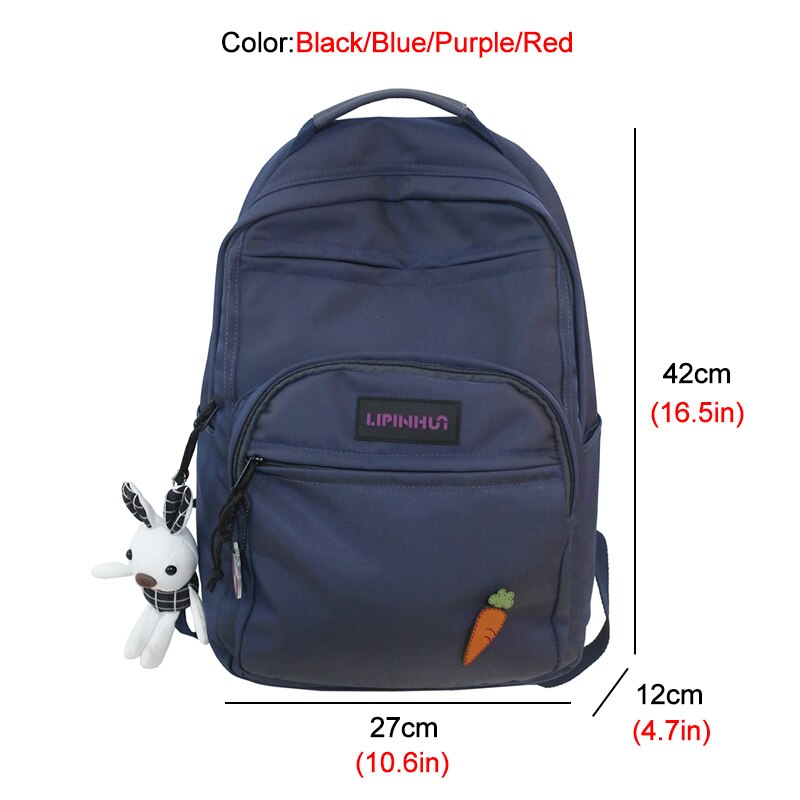 New Waterproof Nylon Women Backpack Female Fashion Multi-pocket Travel Bag College Girl Laptop Backpack Korean Schoolbag