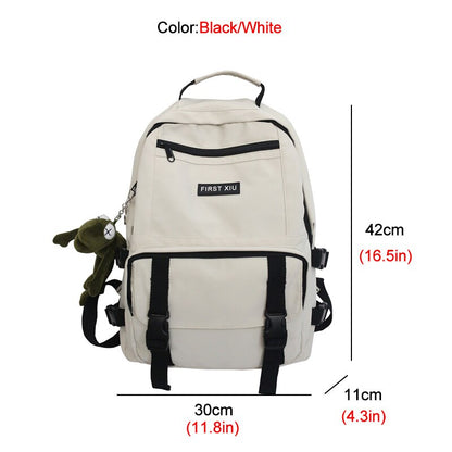 Unisex Multi-pocket Eye-splice Backpack Large Capacity Lovers Waterproof Nylon Schoolbag Women Laptop Backpack Travel Bag