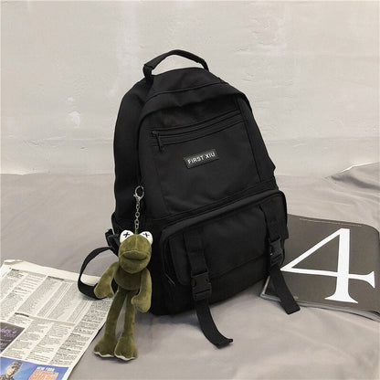 Unisex Multi-pocket Eye-splice Backpack Large Capacity Lovers Waterproof Nylon Schoolbag Women Laptop Backpack Travel Bag