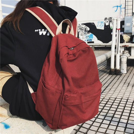 Women Canvas Backpack Female Large capacity travel bag Student School Bag for Teenager Girls Shoulder Bags Ladies Mochila