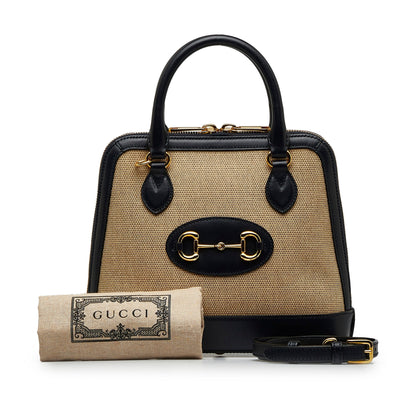 Gucci Horsebit 1955 Top Handle Small Beige Canvas