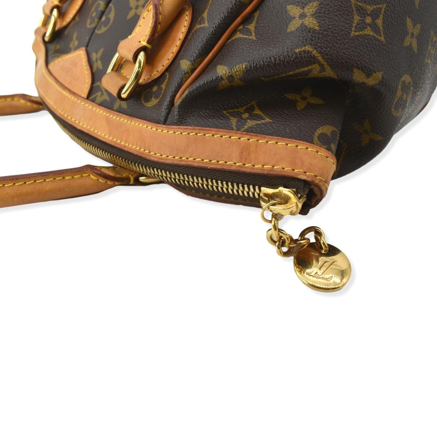 LOUIS VUITTON Tivoli PM Monogram Canvas Satchel Bag Brown