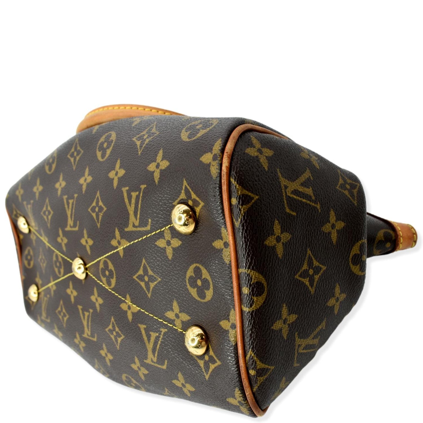 LOUIS VUITTON Tivoli PM Monogram Canvas Satchel Bag Brown