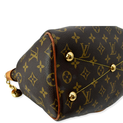 LOUIS VUITTON Tivoli PM Monogram Canvas Satchel Bag Brown