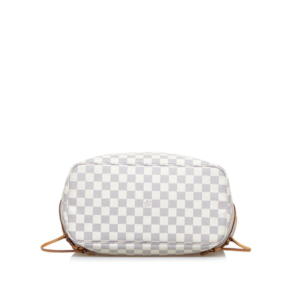 White Louis Vuitton Damier Azur Neverfull MM Tote Bag