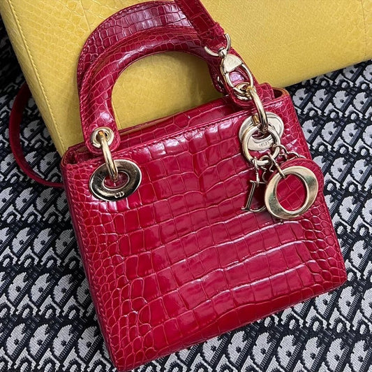 CHRISTIAN DIOR ALLIGATOR MINI LADY DIOR BAG