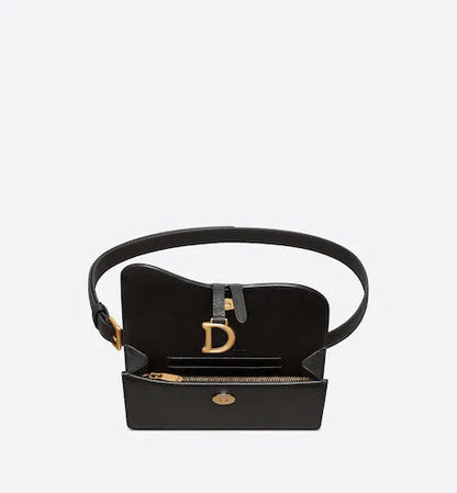 CHRISTIAN DIOR GRAINED CALFSKIN SADDLE BELT BAG