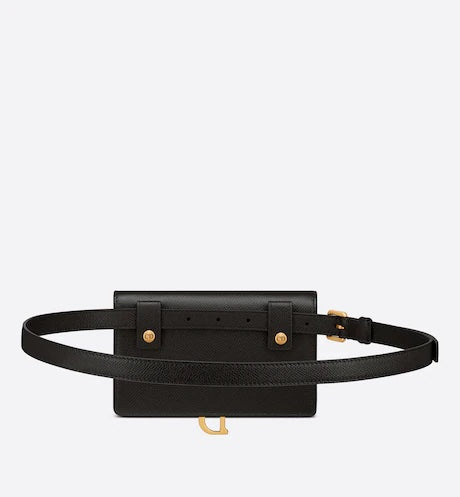 CHRISTIAN DIOR GRAINED CALFSKIN SADDLE BELT BAG