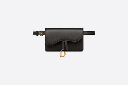 CHRISTIAN DIOR GRAINED CALFSKIN SADDLE BELT BAG