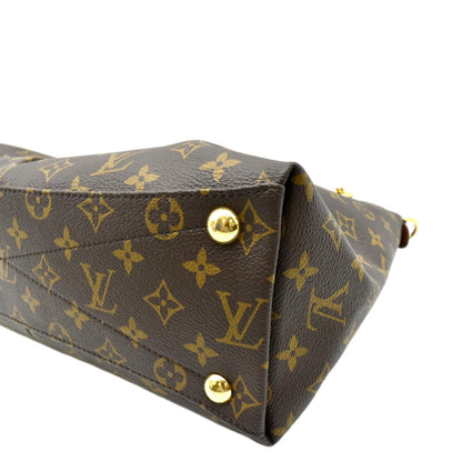 LOUIS VUITTON V MM Monogram Leather Hobo Bag Black