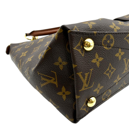 LOUIS VUITTON V MM Monogram Leather Hobo Bag Black