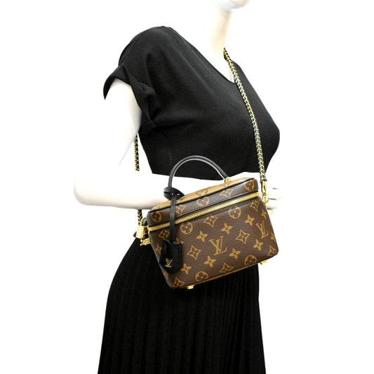 LOUIS VUITTON Vanity PM Monogram Reverse Canvas Crossbody Bag Brown