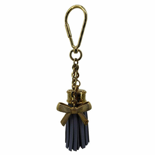 LOUIS VUITTON Tassel Pebbled Leather Bag Charm Blue