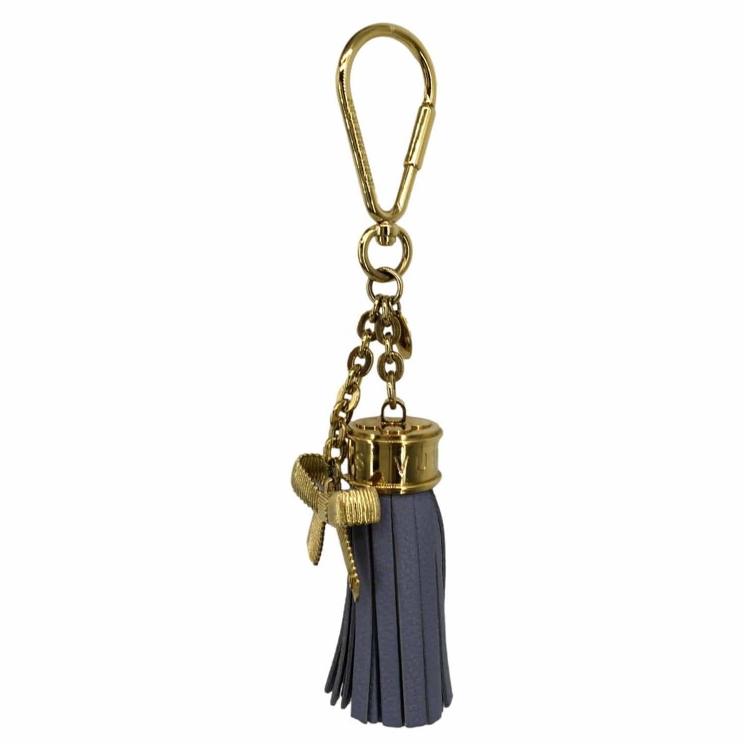 LOUIS VUITTON Tassel Pebbled Leather Bag Charm Blue