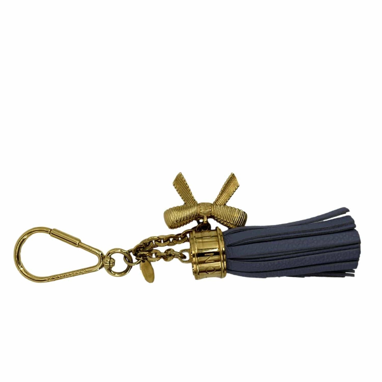 LOUIS VUITTON Tassel Pebbled Leather Bag Charm Blue