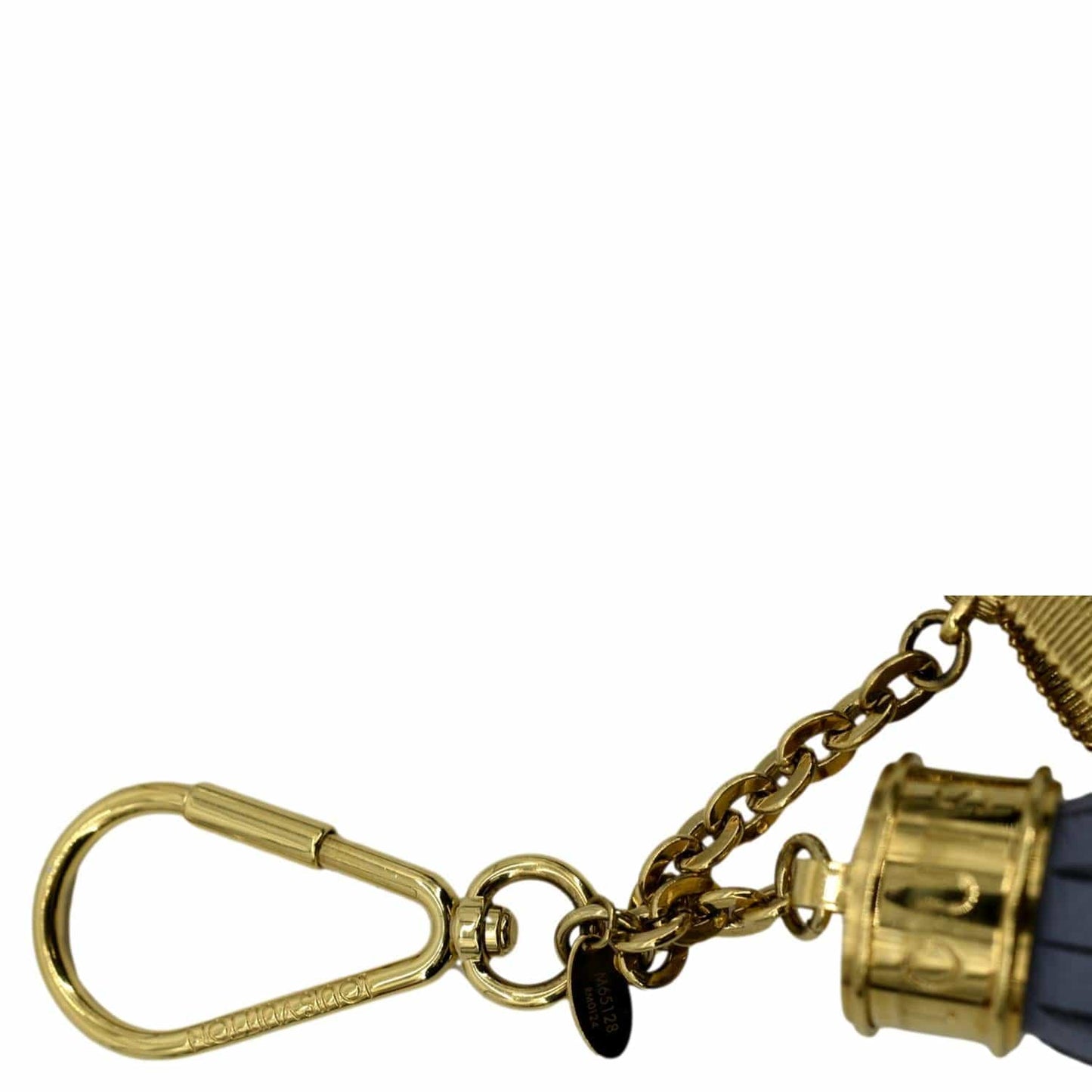 LOUIS VUITTON Tassel Pebbled Leather Bag Charm Blue