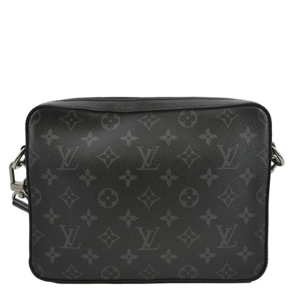 LOUIS VUITTON Trio Monogram Eclipse Messenger Bag Grey