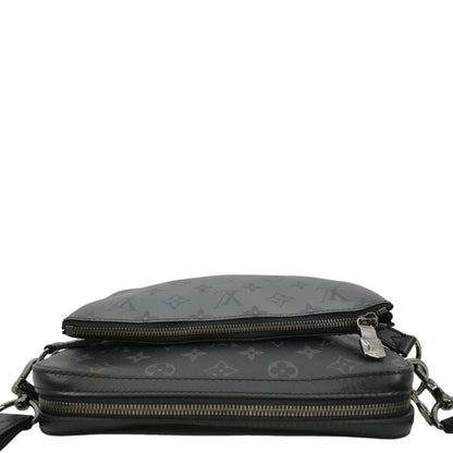 LOUIS VUITTON Trio Monogram Eclipse Messenger Bag Grey