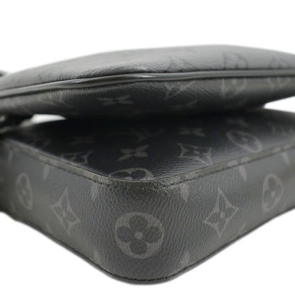 LOUIS VUITTON Trio Monogram Eclipse Messenger Bag Grey