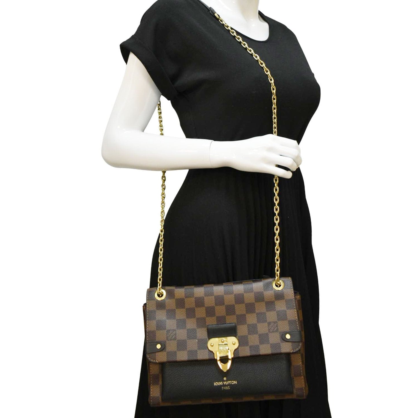 LOUIS VUITTON Vavin PM Damier Ebene Crossbody Bag Brown