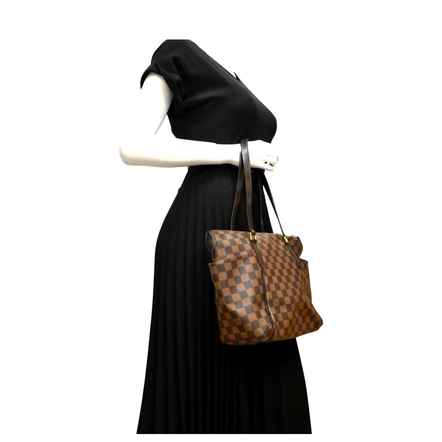 LOUIS VUITTON Totally PM Damier Ebene Shoulder Tote Bag Brown