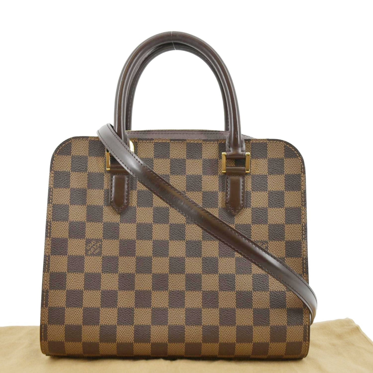 LOUIS VUITTON Triana Damier Ebene Shoulder Bag Brown