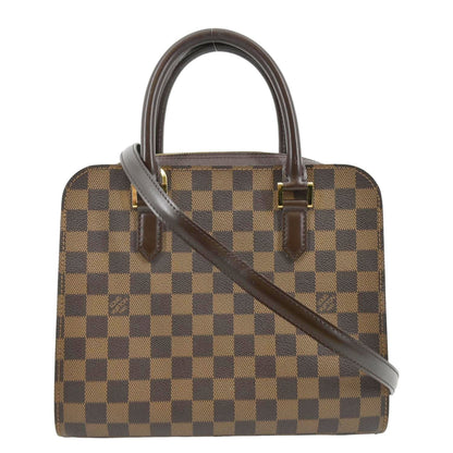 LOUIS VUITTON Triana Damier Ebene Shoulder Bag Brown