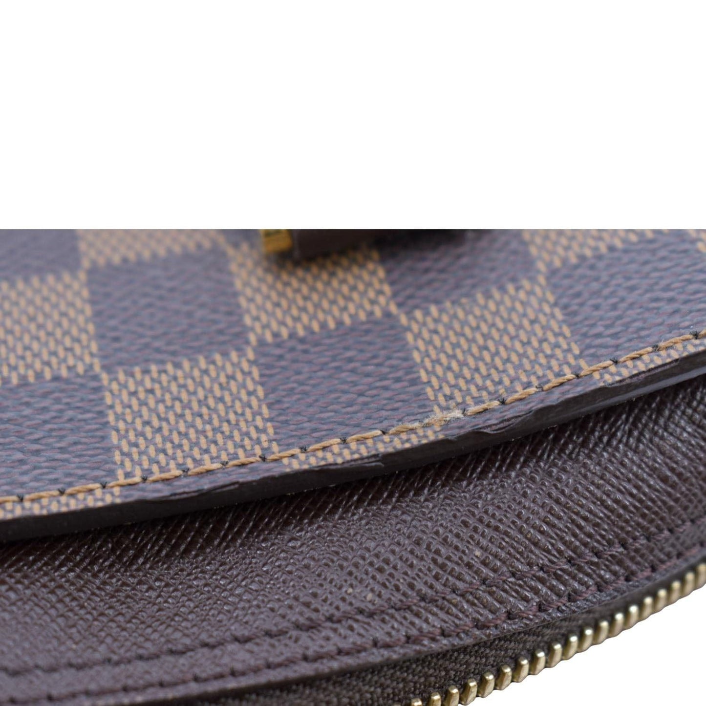 LOUIS VUITTON Triana Damier Ebene Shoulder Bag Brown