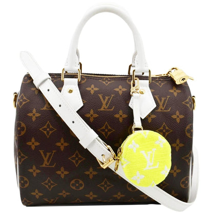 LOUIS VUITTON Women Speedy 25 Bandouliere Monogram Canvas Shoulder Bag Brown