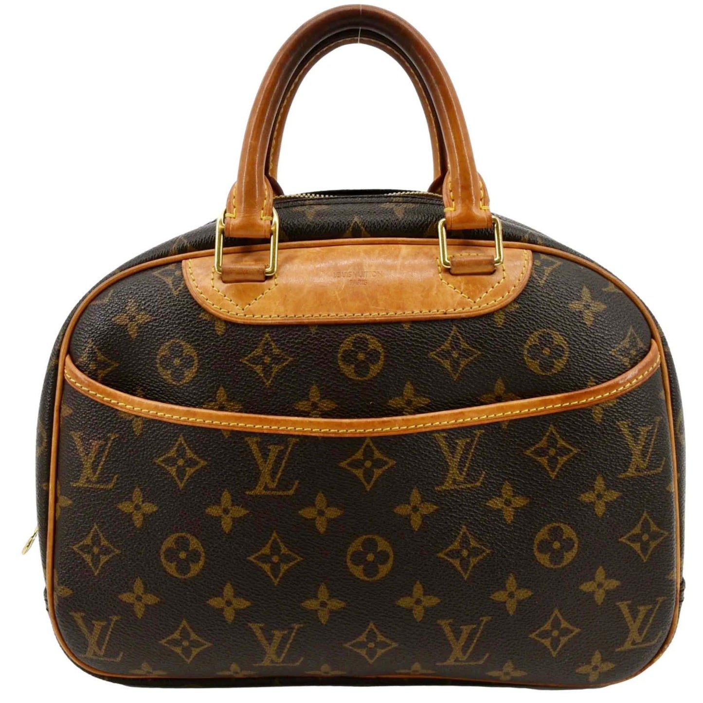 LOUIS VUITTON Trouville PM Monogram Canvas Satchel Bag Brown