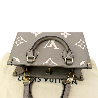 LOUIS VUITTON Women Onthego PM Bicolor Monogram Empreinte Crossbody Bag Cream