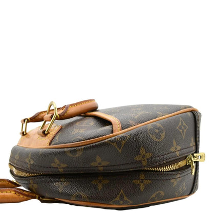 LOUIS VUITTON Trouville PM Monogram Canvas Satchel Bag Brown