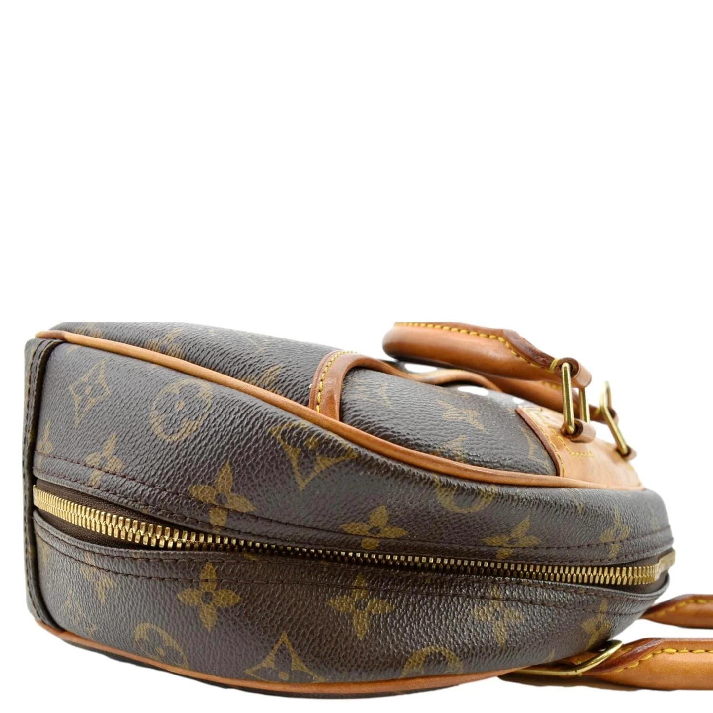 LOUIS VUITTON Trouville PM Monogram Canvas Satchel Bag Brown