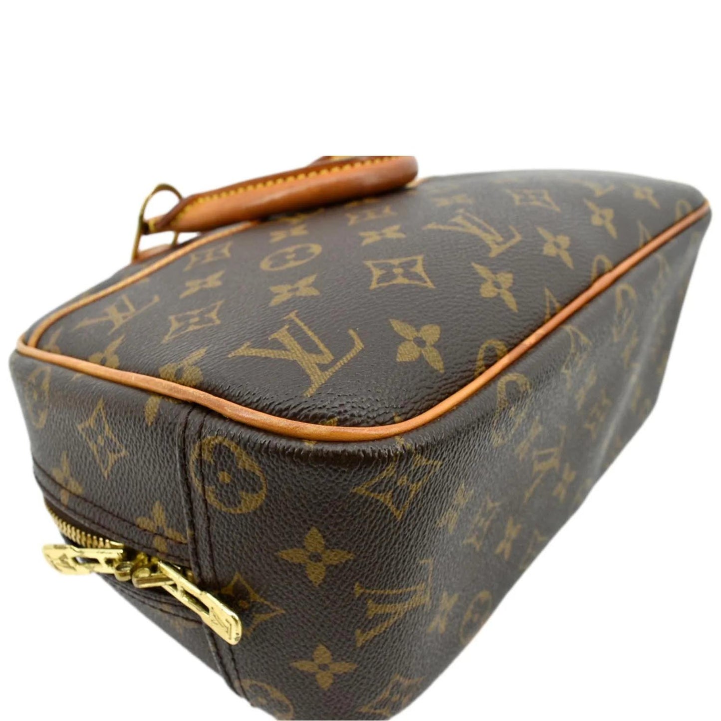 LOUIS VUITTON Trouville PM Monogram Canvas Satchel Bag Brown