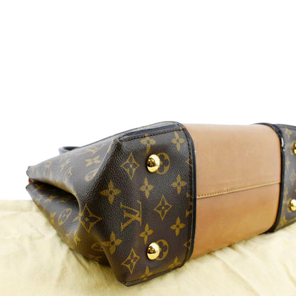 LOUIS VUITTON W PM Monogram Cuir Orfevre Tote Bag Safran