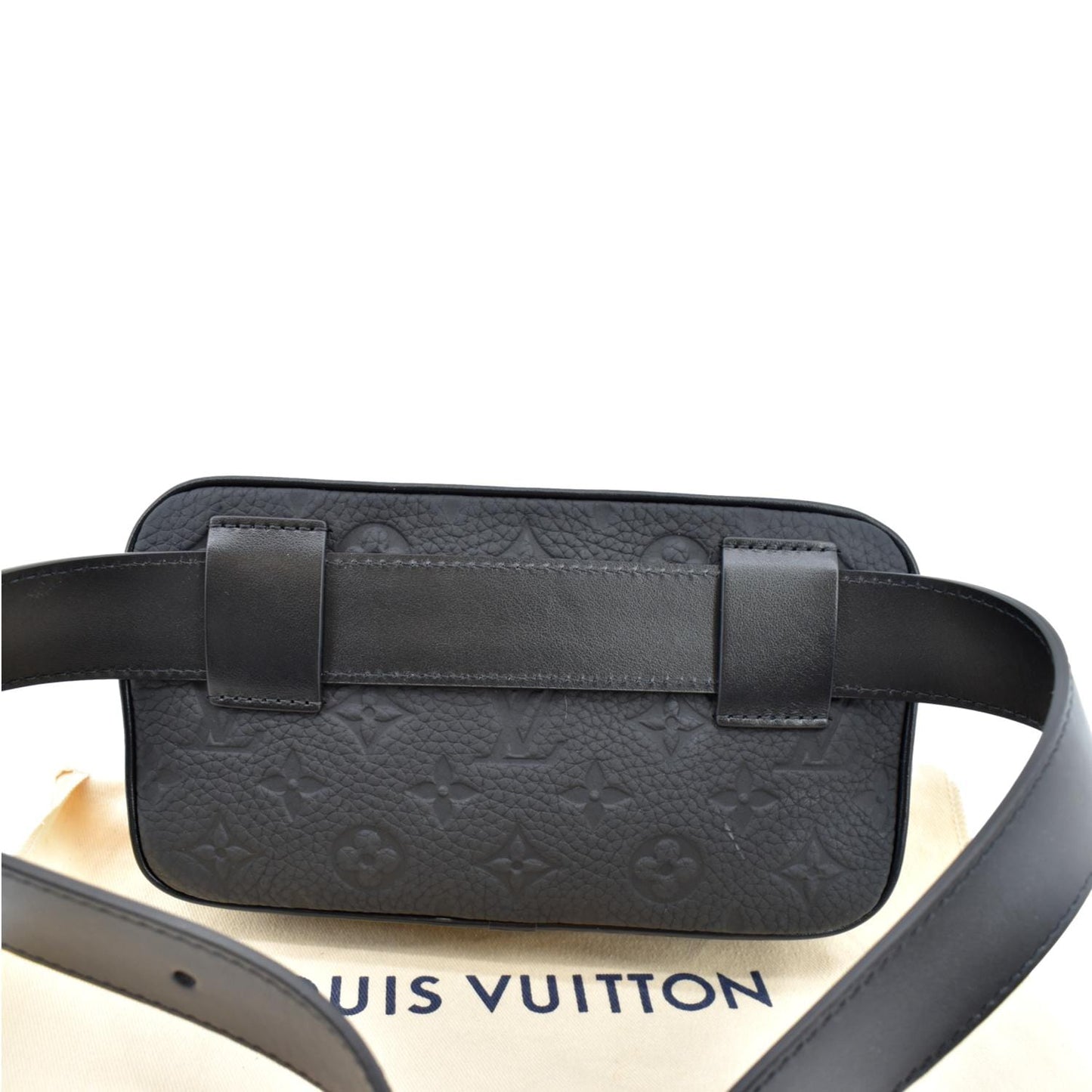 LOUIS VUITTON Volga Monogram Empreinte Chain Pochette Bum Bag Black