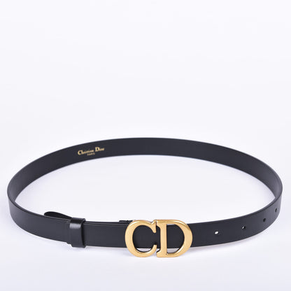 CHRISTIAN DIOR Saddle Belt Black Ultrasmooth