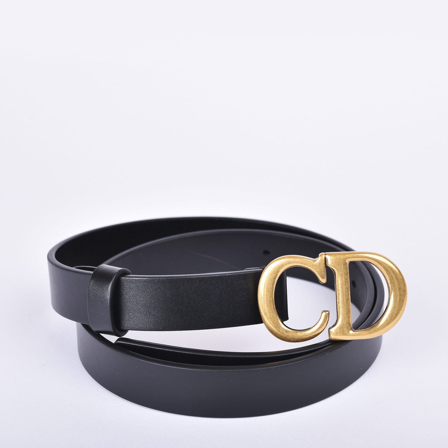 CHRISTIAN DIOR Saddle Belt Black Ultrasmooth