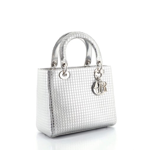 Christian Dior Lady Dior Bag Micro Cannage Metallic Calfskin Medium