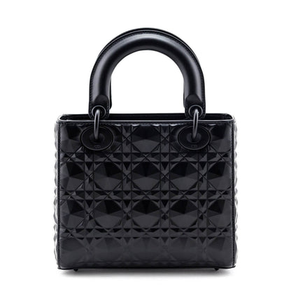 Dior Black Diamond Cannage Calfskin Small Lady Dior My ABCDior Bag