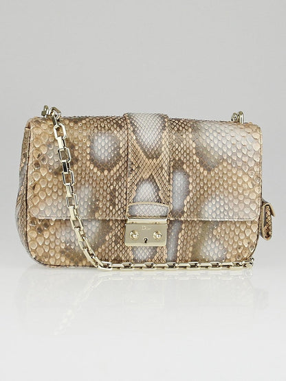 CHRISTIAN DIOR PERLE BRONZE PYTHON BAG