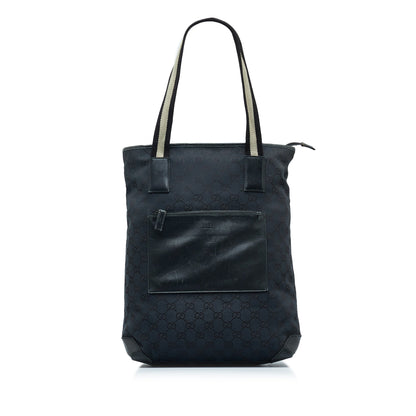 Black Gucci GG Canvas Web Tote