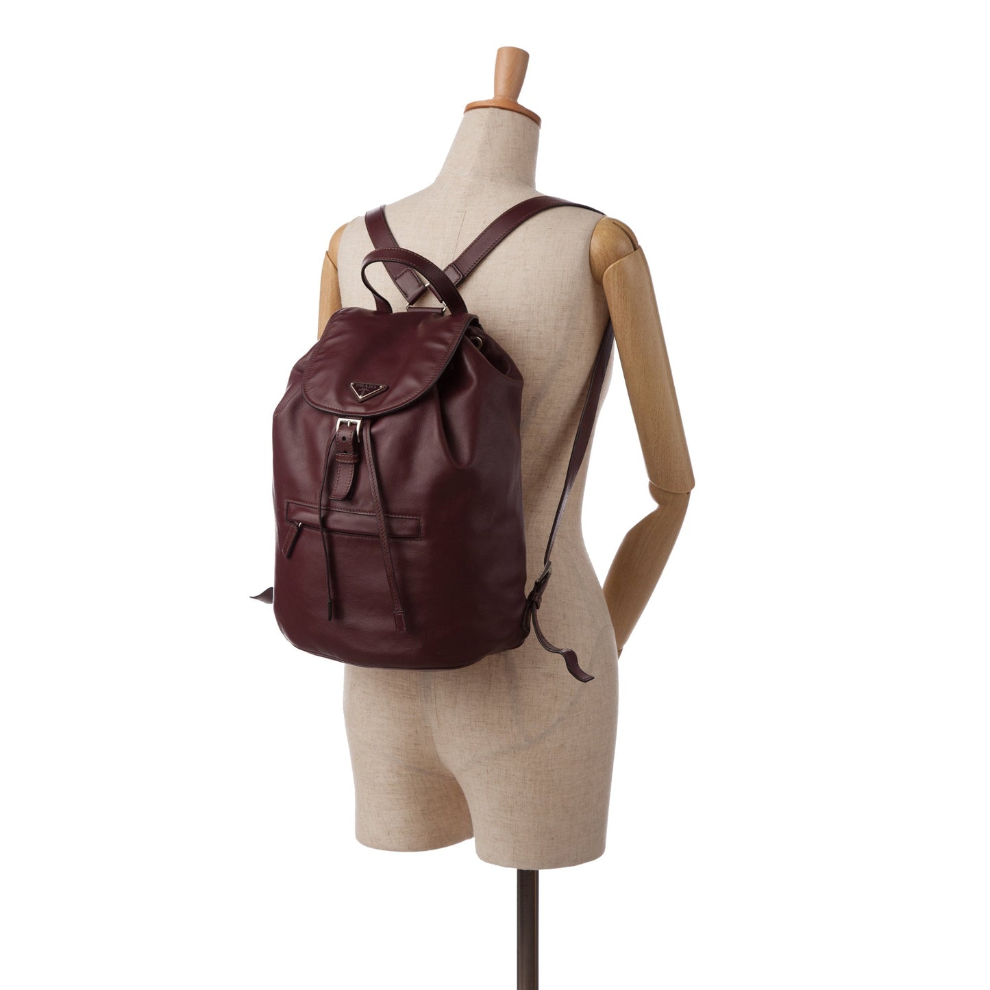 Prada Glace Backpack Wine Red Calfskin