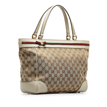 Tan Gucci GG Canvas Mayfair Tote Bag