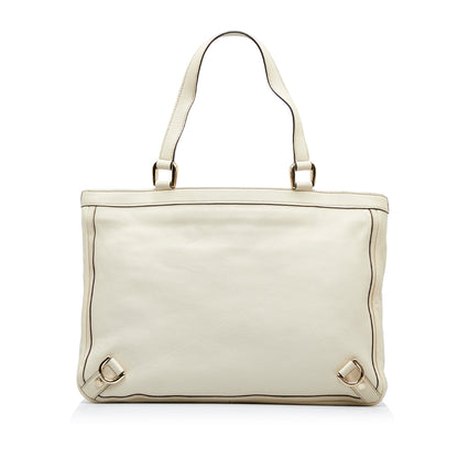 White Gucci Abbey D-Ring Tote